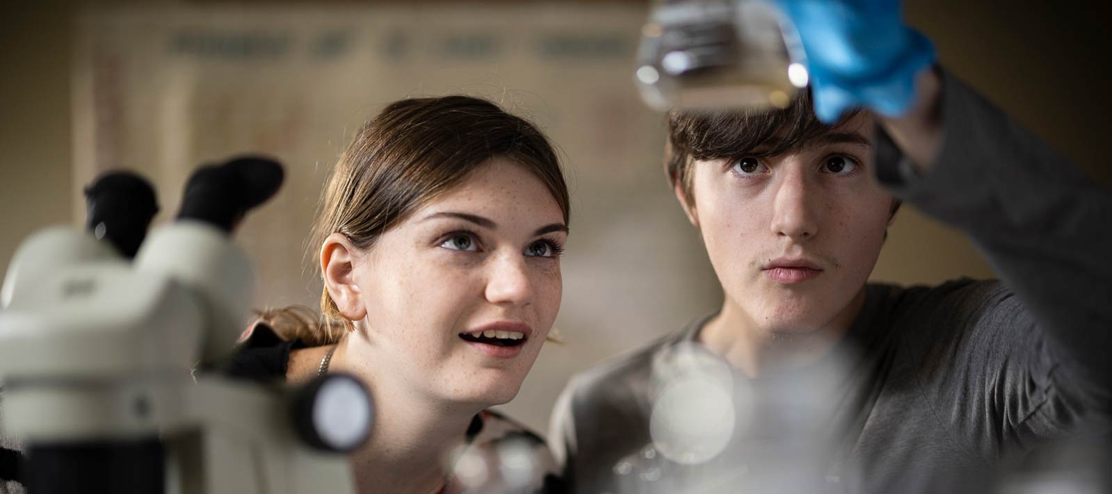 Students in science class